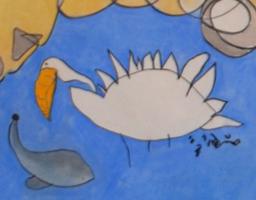 U moře - detail pelikána